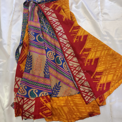 Long Sari wrap skirt