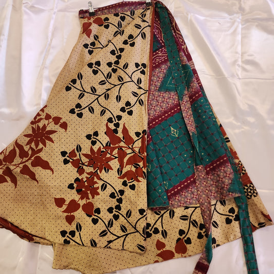 Long Sari wrap skirt