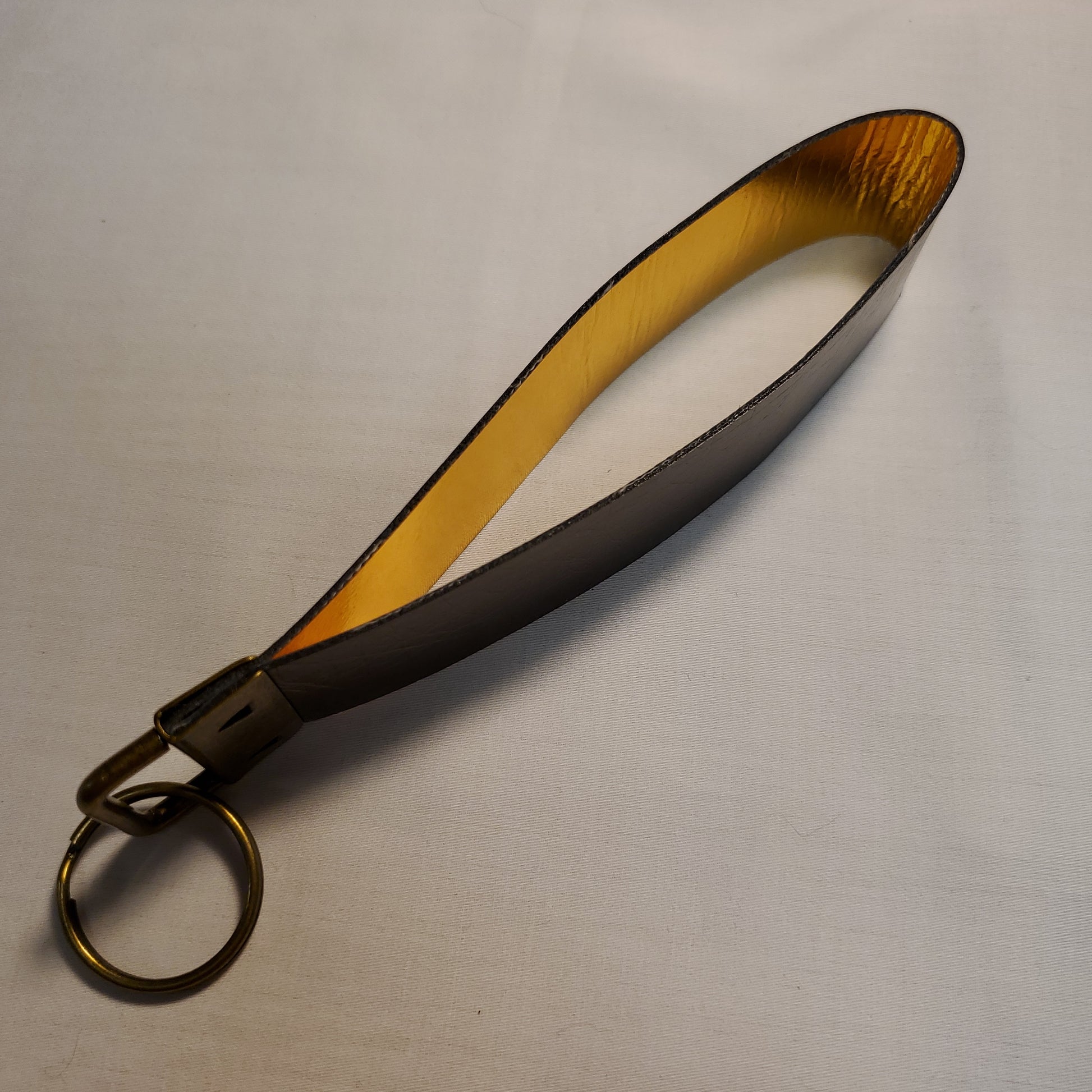 Faux leather key fob