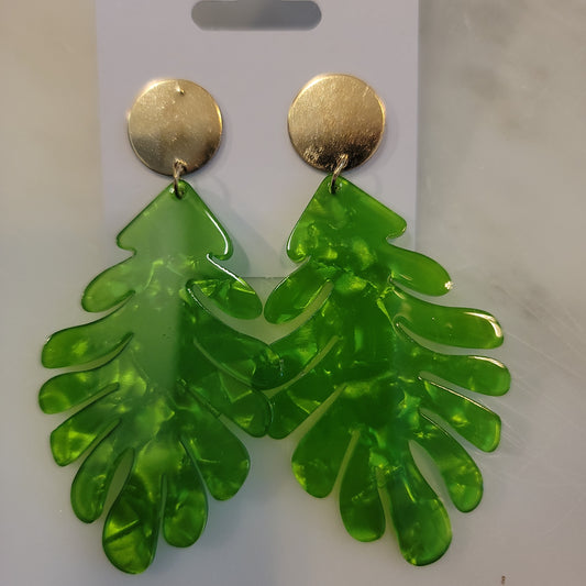 Resin leaf earings