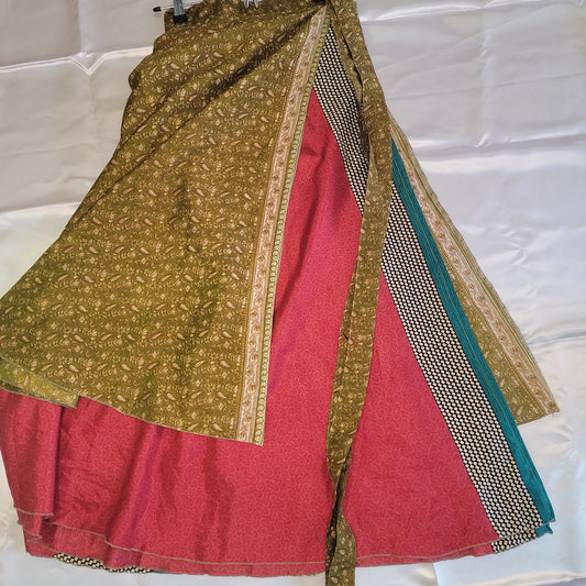 Long Sari wrap skirt