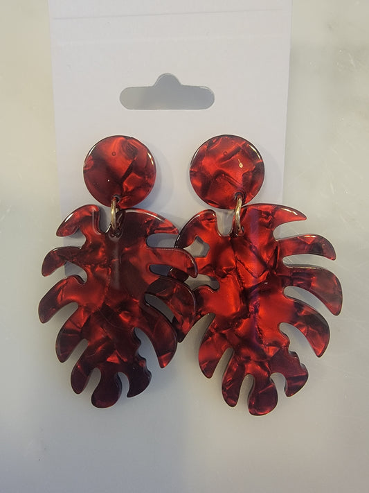 Resin leaf earings